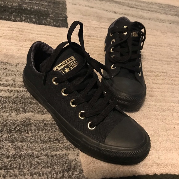 black and gold converse shoes